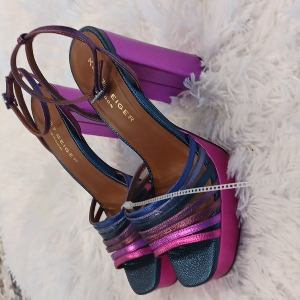 NEW Kurt Geiger London Perria Purple Rainbow Platform Sandals MULTI SIZES - Picture 2 of 14